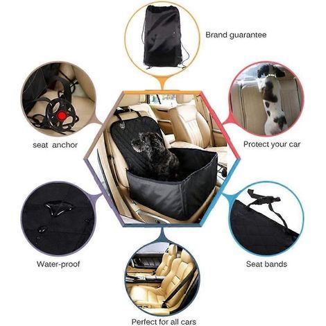 Sièges auto pour chiens, lits pour chiens, sièges arrière de voiture, hamacs pour chiens, paniers de transport pour chiens et chats (1/4)