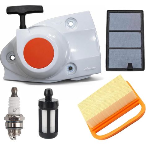 Starter Recoil Pull Starter Rewind Pull Starter with Spark Plug Air Filter Fuel Filter Fits Stihl TS410 TS420