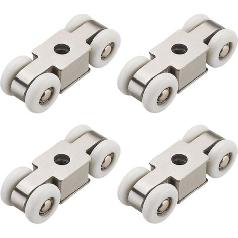 Ulisem Set di 4 rulli per porte scorrevoli per un'installazione facile e senza sforzo, silenziosi e leggeri (8 pezzi) (1/2)