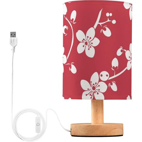 Lampe de table Pâques à motif floral rouge cerise pour enfants (1/5)