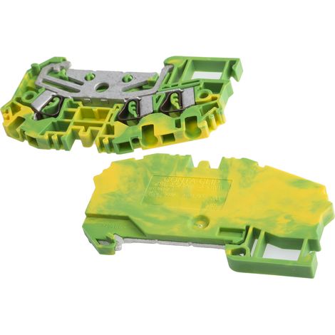 Bloc de mise à la terre RS PRO, 2.5mm², Fixation à ressort, Vert/Jaune ( Prix pour Paquet de 10 )
