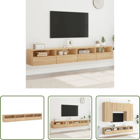 vidaXL Rangement mural - Meubles TV muraux 2pcs chêne sonoma 100x30x30cm bois ingénierie (1/5)