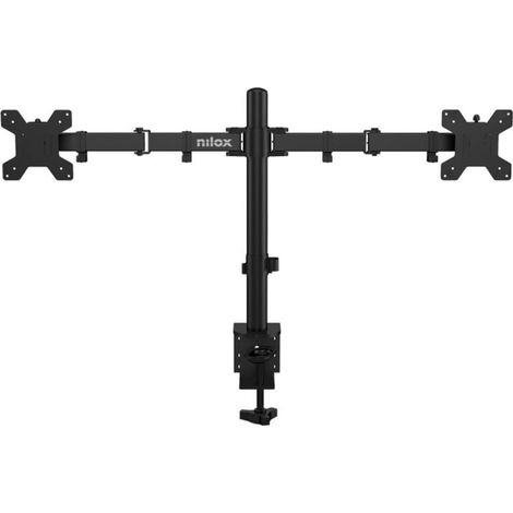 Nilox Soporte de Brazo para Monitor Doble para Monitores de hasta 32", 8Kg máx, VESA 100x100/75x75, Negro (1/5)