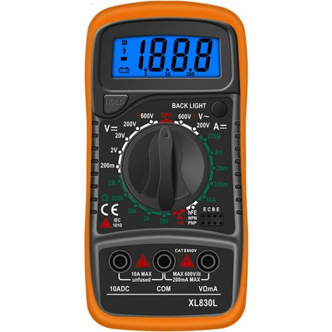 VURAHOME - Multimètre Numérique LCD, Haute Qualité Voltmètre Ampèremètre Ohmmètre, Portable Digital Testeur Electrique Mesure Tension Courant Continuité Résistance AC DC Circuit Diodes Transistors (1/5)
