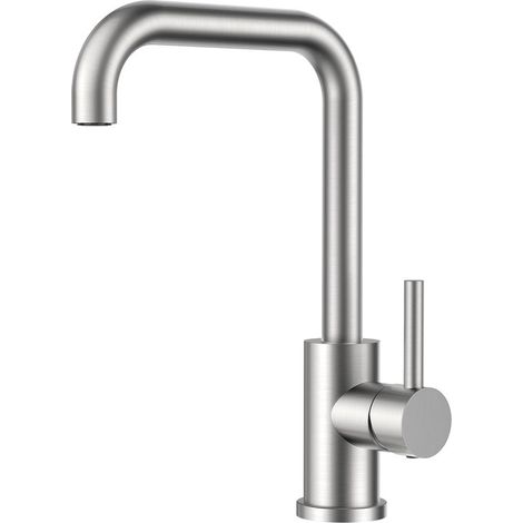 Grifo de cocina,Giro de 360°,Acero inoxidable,Diseño monobloque en forma de L,Acero inoxidable duradero,Ideal para lavar platos (1/5)