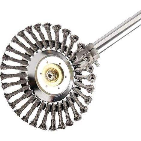 Universeller Drahtbürstenkopf aus Stahl zur Unkrautbekämpfung, 20 cm (8 Zoll) Schneidbürste, Gartenzubehör (1/5)