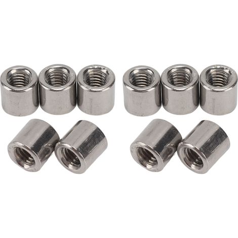 Jeu de 50 écrous cylindriques à filetage intérieur M61.0-10-L10mm en acier inoxydable 304 (1/5)