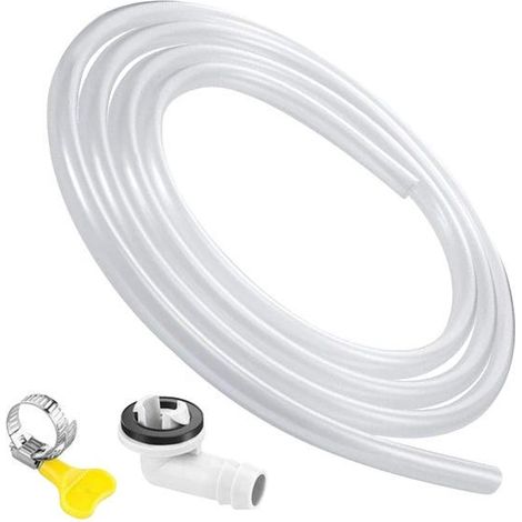 Window air conditioner exhaust hose kit, including a sealed hose fitting with hose clamp, 3-foot kit. (1/4)