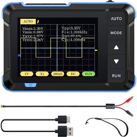 Oscilloscope numérique portable FNIRSI-DSO 152 bleu standard, idéal pour les débutants, l'enseignement et la réparation - DSO152 Standard - Nouvelle couleur bleue (1/5)