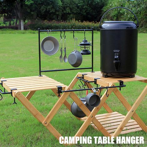 Support de table de camping, support de table d'extérieur, crochet de rangement pour barbecue, matériel de pêche, vaisselle, support pour ustensiles de feu de camp, crochet pour gril (1/5)