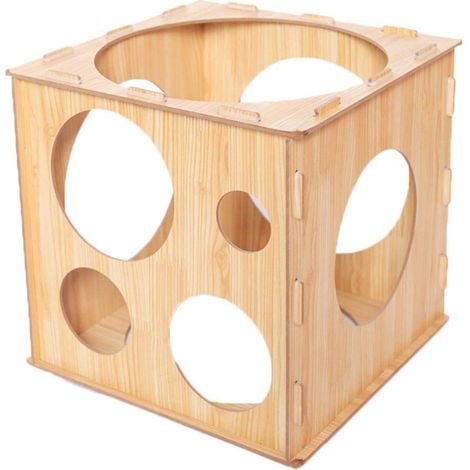 9 Trous Boîte de Mesure Ballons Kit Arche Ballons Cube Bois Pliable Boîte Dimension Ballon pour Anniversaire Mariage Fête