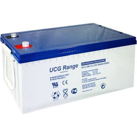 Batterie gel rechageable solaire 12V 200Ah UCG Ultracell accumulateur