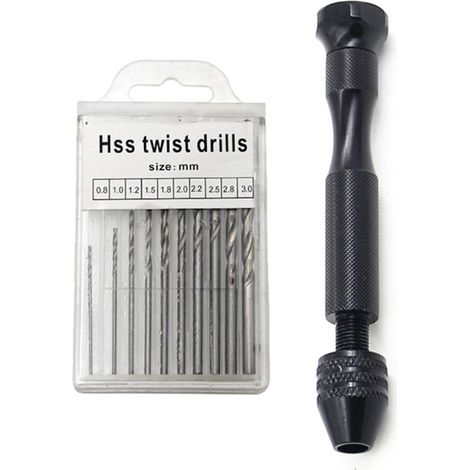 Irovami Foret hélicoïdal noir transfrontalier 0,3-3,4 mm, coffret de perçage manuel, texte, jeu, ambre, mille yeux, King Kong, Bodhi, noyer (boîte en plastique de forets hélicoïdaux noirs, 10 forets h (1/5)