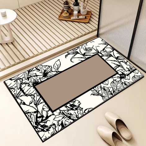 LAN Ancien exemple de terre de diatomées de 40 x 60 cm Tapis de sol en terre de diatomées, paillasson de salle de bain, tapis absorbant et antidérapant, tapis d'entrée, lavable. (1/5)