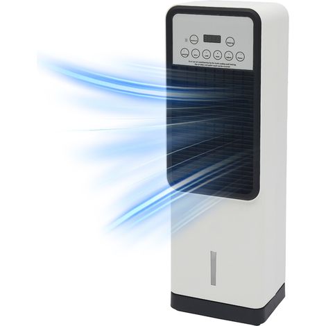 Ventilateur climatiseur réversible – 3 vitesses de refroidissement + 2 chauffages, PTC 1800W, humidificateur, purification d'air, télécommande