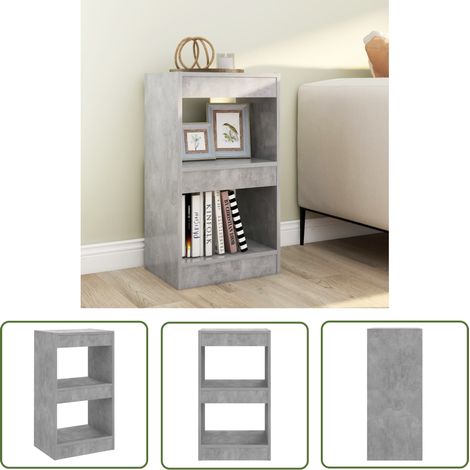 The Living Store Bibliothèque/Séparateur de pièce Gris béton 40x30x72 cm - Bibliothèque - Étagère - Meuble De Rangement - Séparateur De Pièce - Mobilier Gris (1/5)