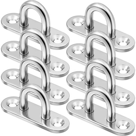 8-teiliges Edelstahl-Brückenset, Edelstahlhaken, M6-Deckenhalterung, Edelstahl-Ösenplatte mit Öse für Hängemattenschaukel (1/5)