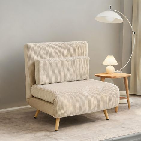 Fauteuil-lit 3 en 1 convertible en canapé tissu en polyester (1/5)