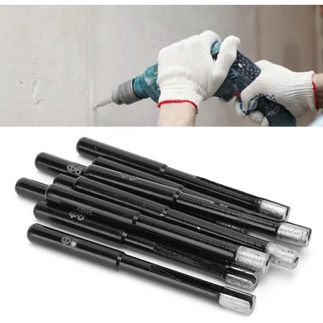 Set mit 10 geschärften Granitbohrern für Keramikfliesen, Beton und Marmor, 6 mm Durchmesser. (1/5)