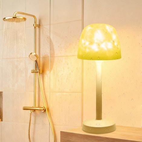 Lampe de Douche Étanche, Lampe de Salle de Bain Rechargeable, Projecteur Ciel Etoile d'Ambiance SPA 16 Couleurs, Lampe de Table Tactile avec Télécommande pour Salle de Bain, Toilettes, Bureau