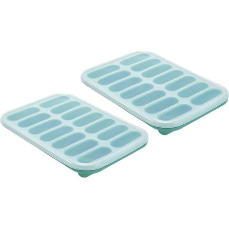 de 2 Bacs à Glaçons en Silicone Vert Faciles Nettoyer Maison (1/5)