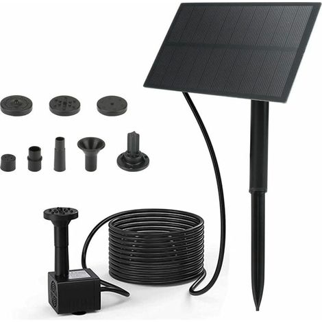 Mini-Solar-Springbrunnenpumpe, 1,5 W, 160 l/h, solarbetriebenes Tauchpumpen-Set mit 4 verschiedenen Sprühgeräten für Garten, kleinen Teich, Schwimmbad, Vogelbad, Lilaris (1/5)
