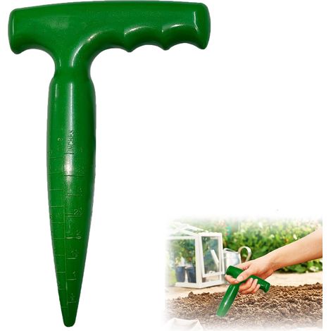 1 pz. Perforatrice portatile per giardino, perforatrice per piantagione con scala di misurazione, strumento per piantine, per seminare verdure (1/5)
