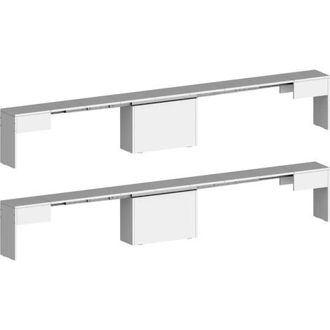 Set 2 Panche Allungabili Sovrapponibili Bianco 66-290 cm da Pranzo (1/5)
