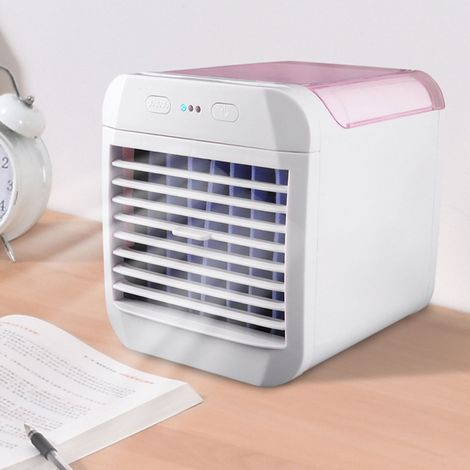 Neue Mini-Klimaanlage, Tischklimaanlage, tragbarer Luftbefeuchter, Wasserventilator, elektrischer Tischventilator, pink (1/4)