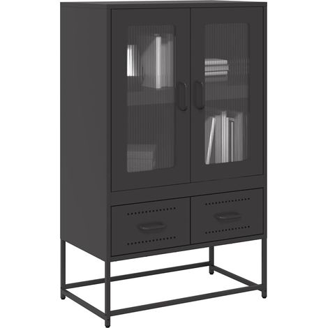 Highboard Schwarz 68x39x111,5 cm Stahl
