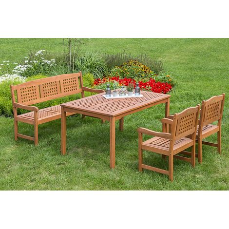 Lima Set 4tlg 2 Sessel 3er Bank Tisch 150x90cm