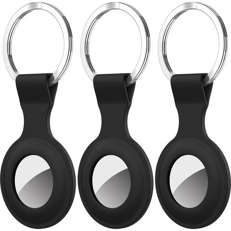 Pieces for Apple Airtags Protective Case,Anti-Lost Locator Tracker Cover Portable Anti-Scratch Case for Apple AirTag Keychain Cover Black+Black+Black (1/5)