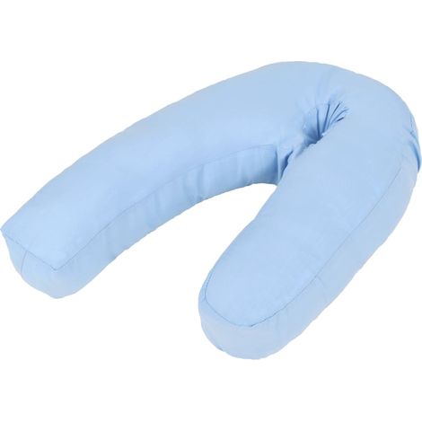 Coussin de grossesse en forme de J 54 x (36-43) cm Bleu