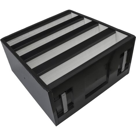 vhbw Filtre particules en suspension H14 pour système de ventilation ou climatisation - Filtre HEPA, fibre de verre / plastique, Noir / Blanc