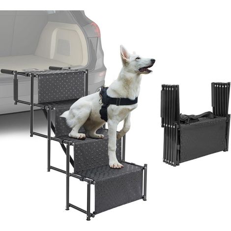 Rampe pour chien 4 marches pliable antidérapante jusqu'à 80kg pour voiture SUV (1/5)