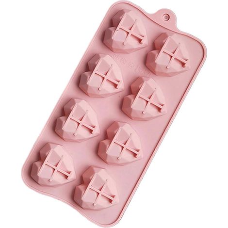 Moule à chocolat 8 cavités en silicone en forme de cœur pour glaçons, biscuits et pâtisseries - Moule à pâtisserie manuel - Fournitures de cuisine Jikaixiang (1/5)