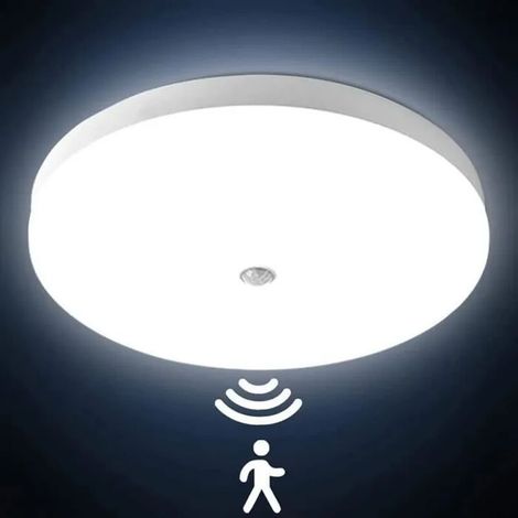 Plafonnier LED - Détecteur De Mouvement PIR - 18 W - Blanc - Pour Salle De Bain Chambre Escalier - 1 Pièce (1/4)