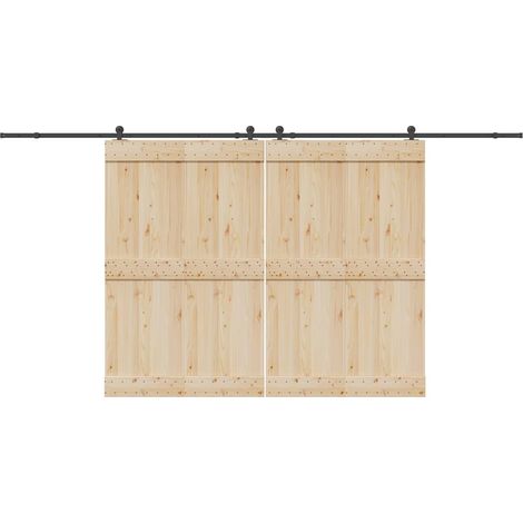 Schiebetürbeschlag-Set 427 cm Stahl Schwarz