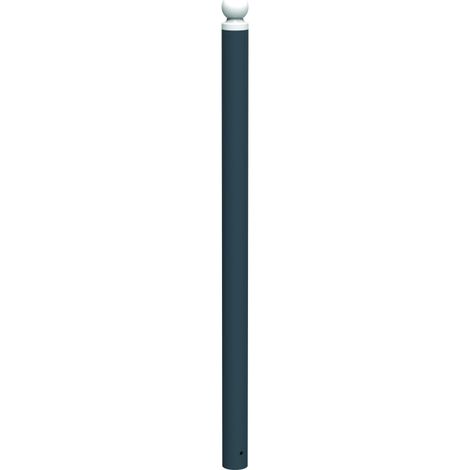 Potelet à sceller Opus - acier - tête boule blanche - tube Ø 76 - anthracite mat - RAL 7016