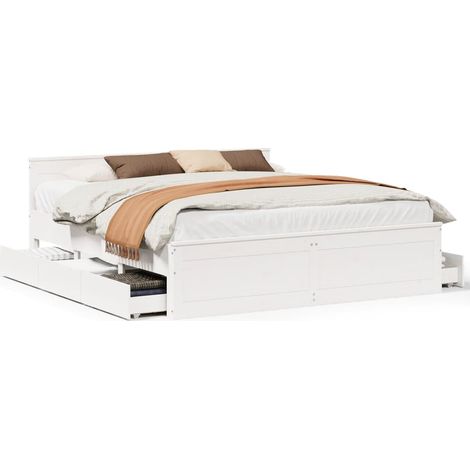 Maison Exclusive - Cadre de lit sans matelas avec tête de lit 200x200 cm bois pin (1/5)