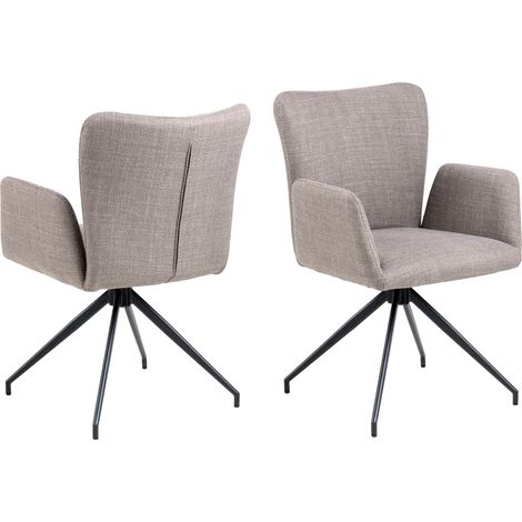 Fauteuil pivotant Laura avec accoudoirs, revêtement gris (1/5)