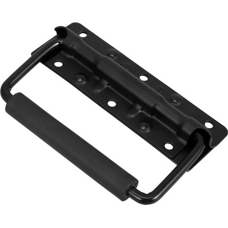 Poignée à Ressort Noire en Fer Encastrée pour Flight Case Prise Intégrée, Design Professionnel, Transport Facile, Adaptée aux Speaker Box et Coffres (1/5)