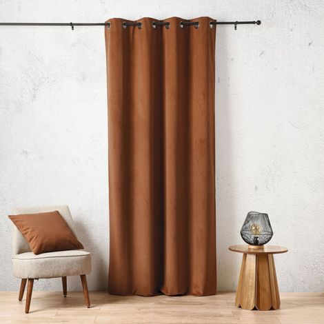 Rideau thermique aspect velours « Baltic » 135 x 260 cm – 410 g - 135x260cm - Terre cuite (1/2)