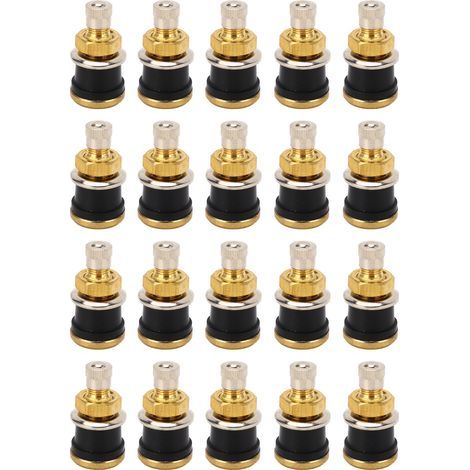 Tige de Valve de pneu sans chambre à air pour camion, 20 pièces, 1 à 1/8 pouces, en cuivre, Performance Stable pour fourgonnettes, remorques, camping-car, trou de 0,625 pouces (1/5)