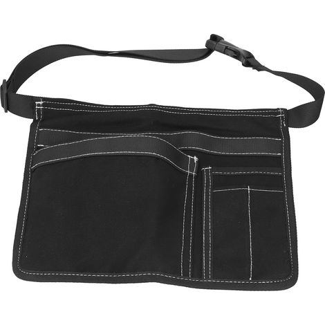 Einseitige, gürtelumhängebare Werkzeugtasche aus strapazierfähigem Oxford-Gewebe, verstellbarer Werkzeugorganizer für Gartengeräte, Schwarz (1/5)