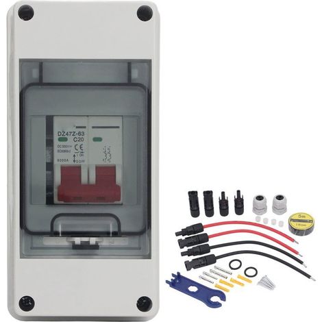 Sectionneur photovoltaïque DC500V IP65 – 20A – Étanche extérieur – Coupure sécurité panneaux solaires (1/5)