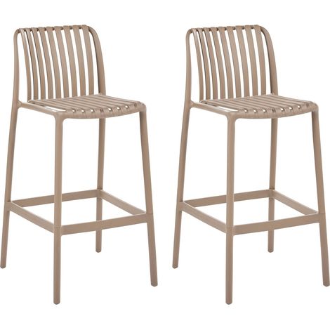 Set mit 2 Barstühlen ARICCIA Kunststoff Hellbraun (1/5)