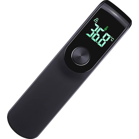 Thermomètre frontal pour bébés et adultes, écran LCD, lecture instantanée, affichage °C/°F, thermomètre infrarouge haute précision, facile à utiliser, noir (1/5)