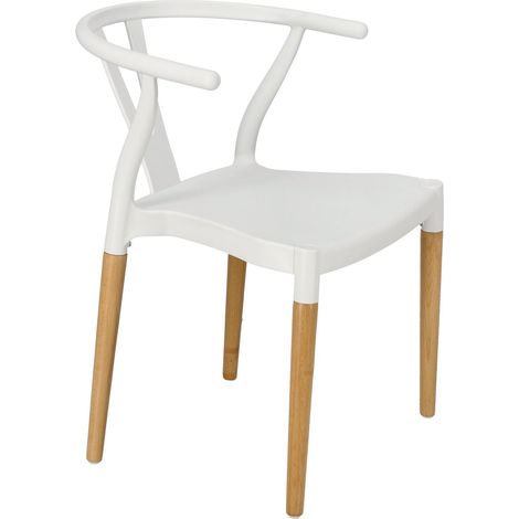 Silla Simplet de mimbre con brazos WISHBONE BLANCO (1/5)