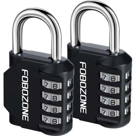 Lot de 2 Cadenas à Combinaison, Étanche 4 Chiffres, Alliage de Zinc, Pour Casier et Portail (1/5)